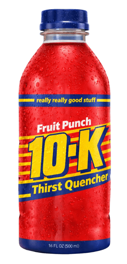 10-K Thirst Quencher - Fruit Punch, Orange, Lemon-Lime, Blue Wave
